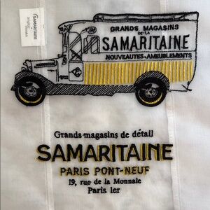 SAMARITAINE 🇫🇷 PARIS x Brigitte lanaka white sheer chiffon embroidered tote bag